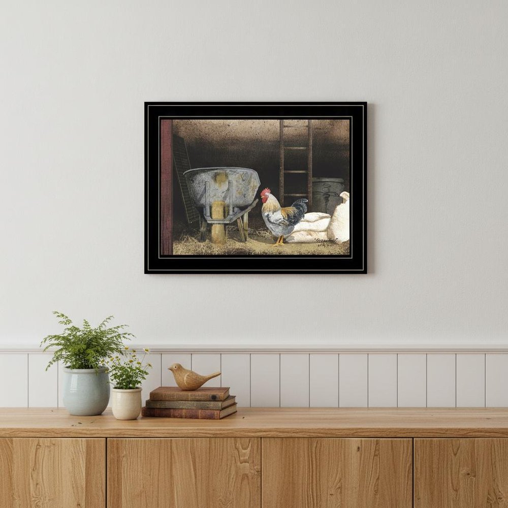 Chicken Feed 2 Black Framed Print Wall Art — view 5