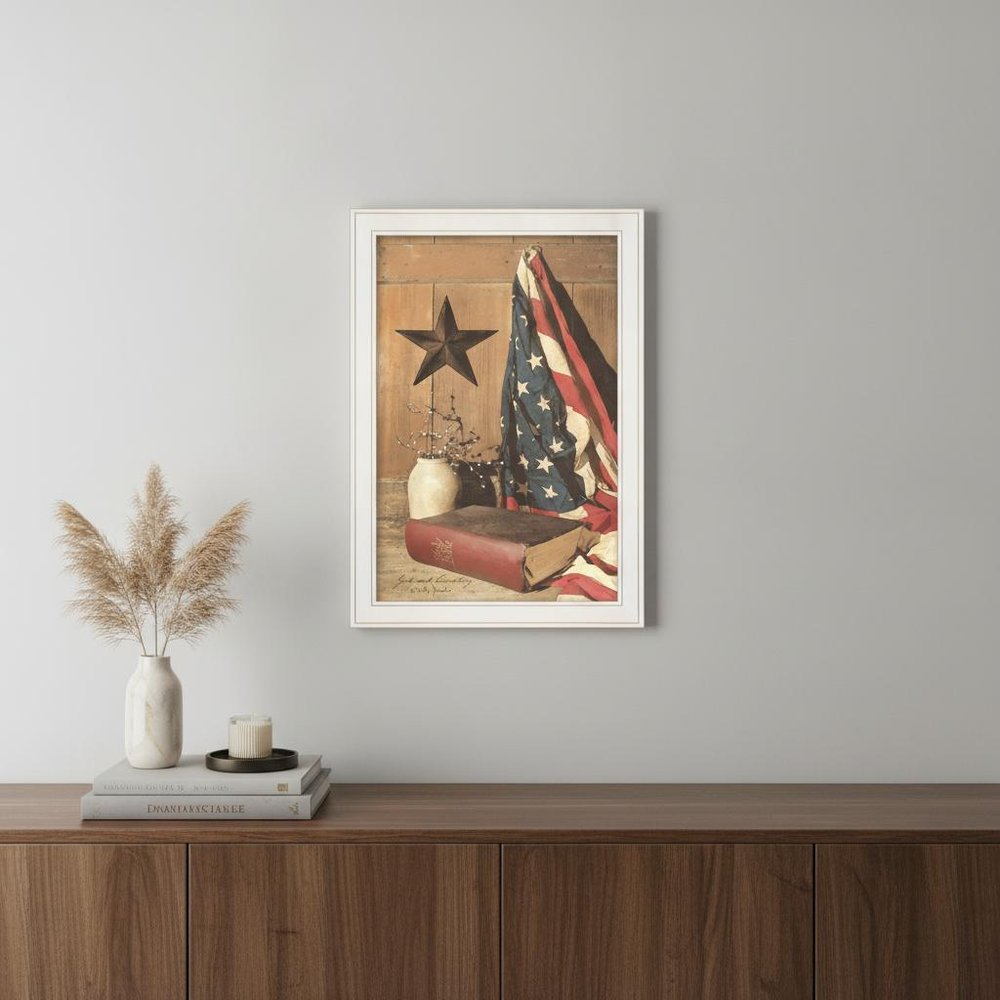 God and Country 4 White Framed Print Wall Art — view 4