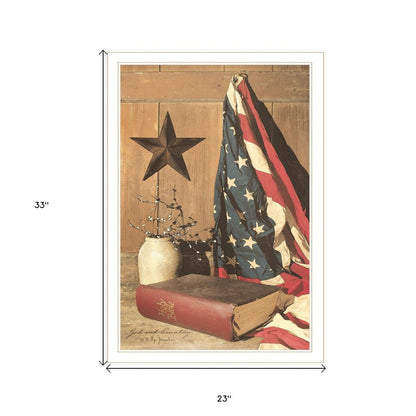 God and Country 7 White Framed Print Wall Art HomeRoots