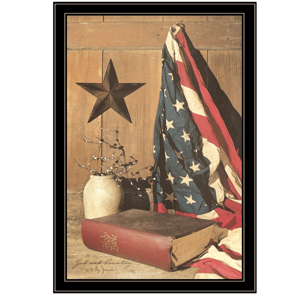 God and Country 8 Black Framed Print Wall Art — view 1