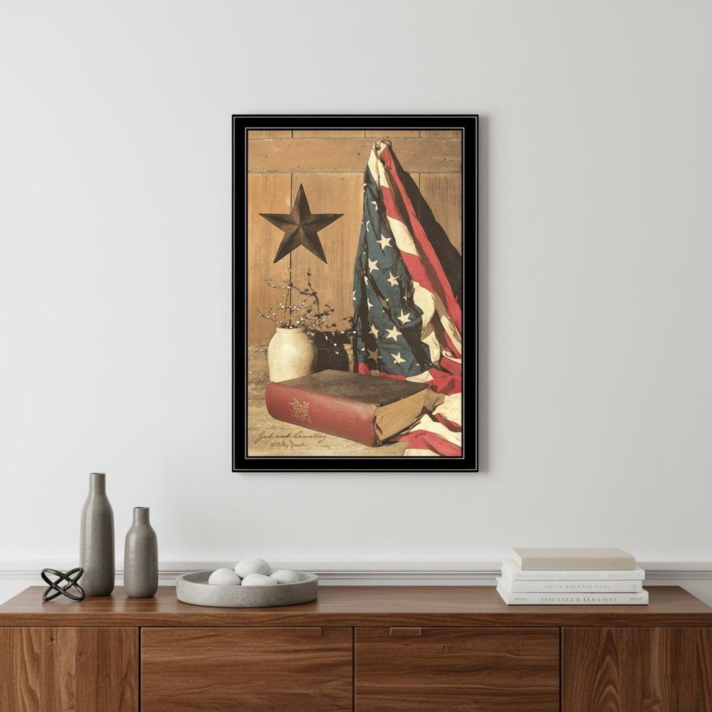 God and Country 8 Black Framed Print Wall Art — view 5