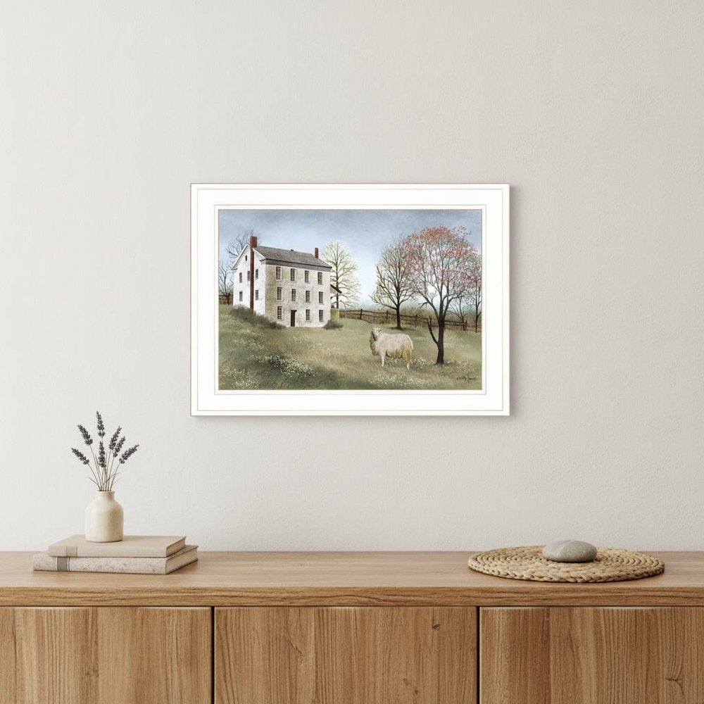 Spring at White House Farm 1 White Framed Print Wall Art — view 5