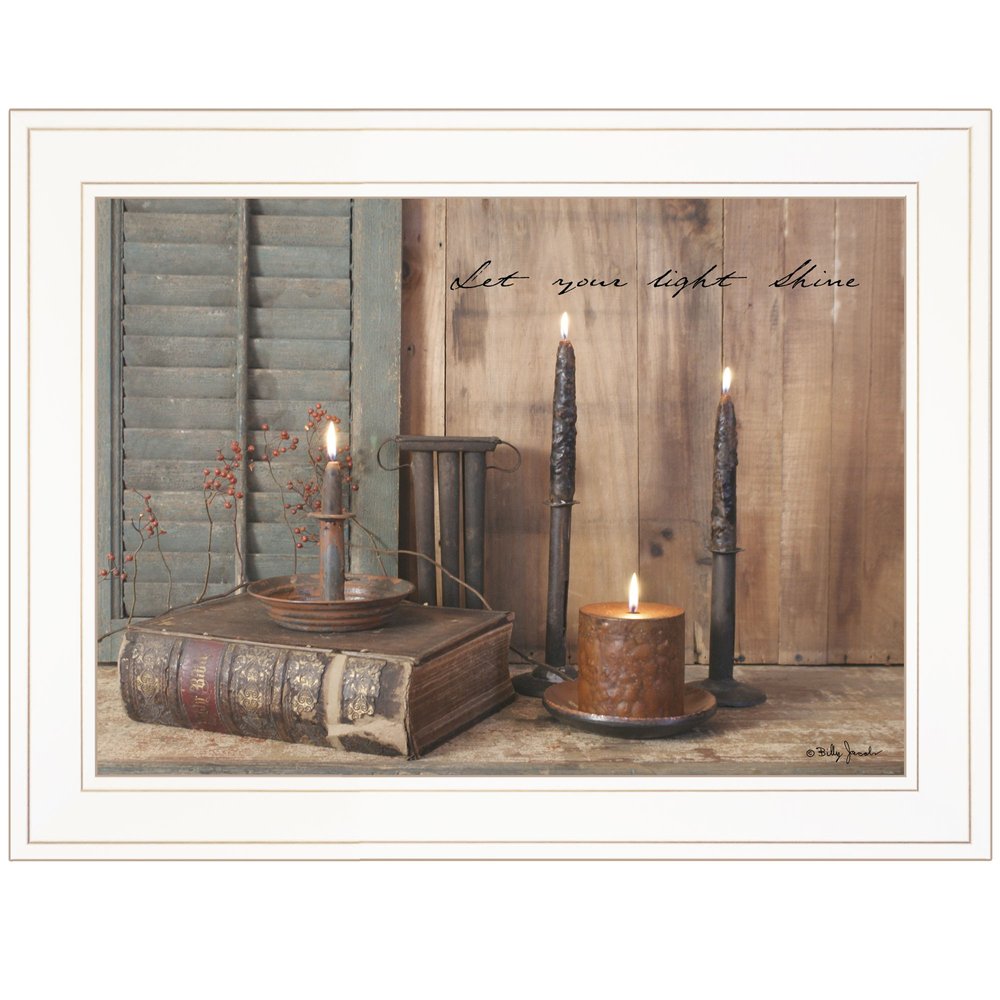 Let Your Light Shine 1 White Framed Print Wall Art — view 1