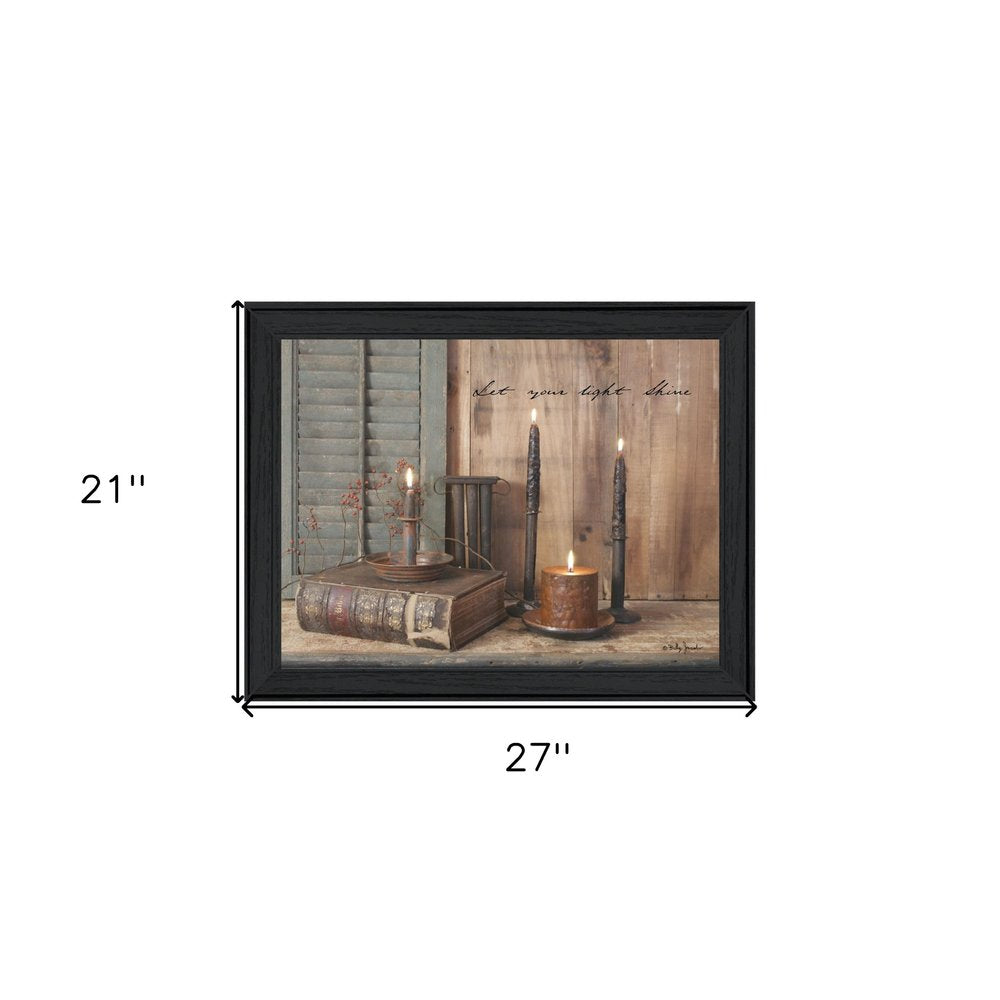 Let Your Light Shine 3 Black Framed Print Wall Art — view 4
