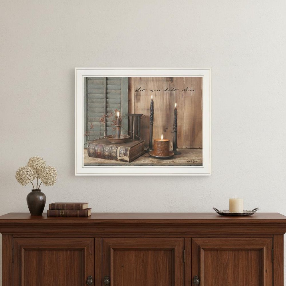 Let Your Light Shine 4 White Framed Print Wall Art HomeRoots