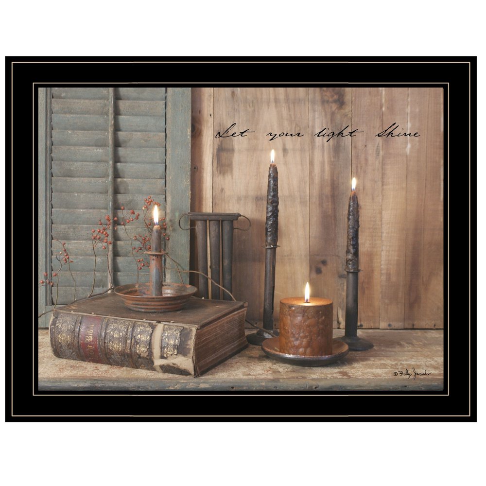 Let Your Light Shine 5 Black Framed Print Wall Art — view 1