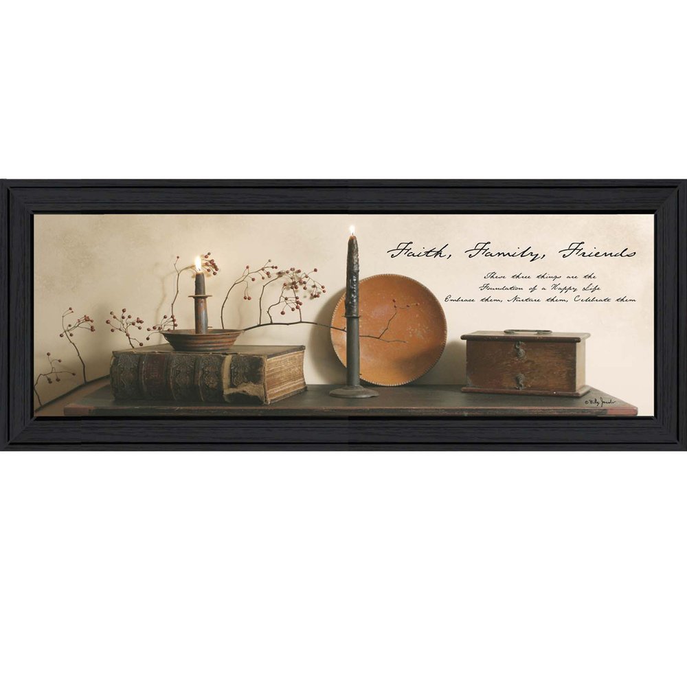 Faith Family and Friends Black Framed Print Wall Art HomeRoots