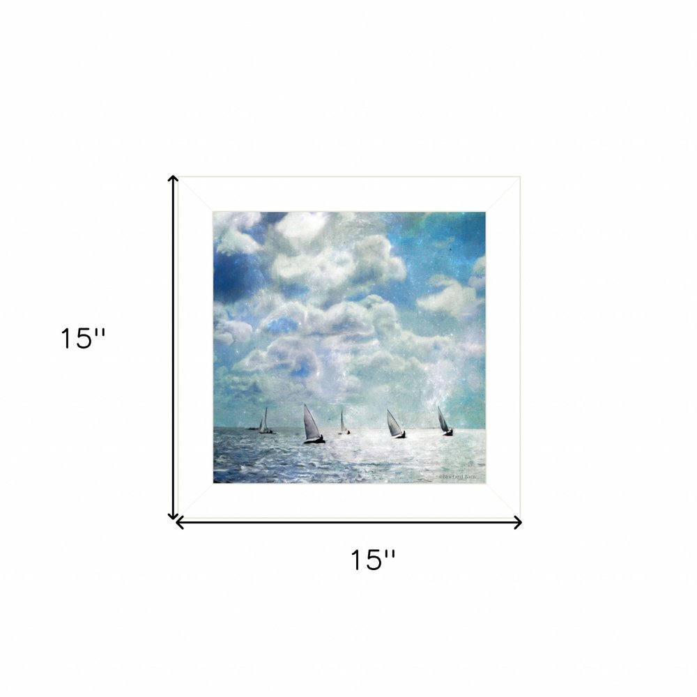 Sailing White Waters 1 White Framed Print Wall Art — view 3