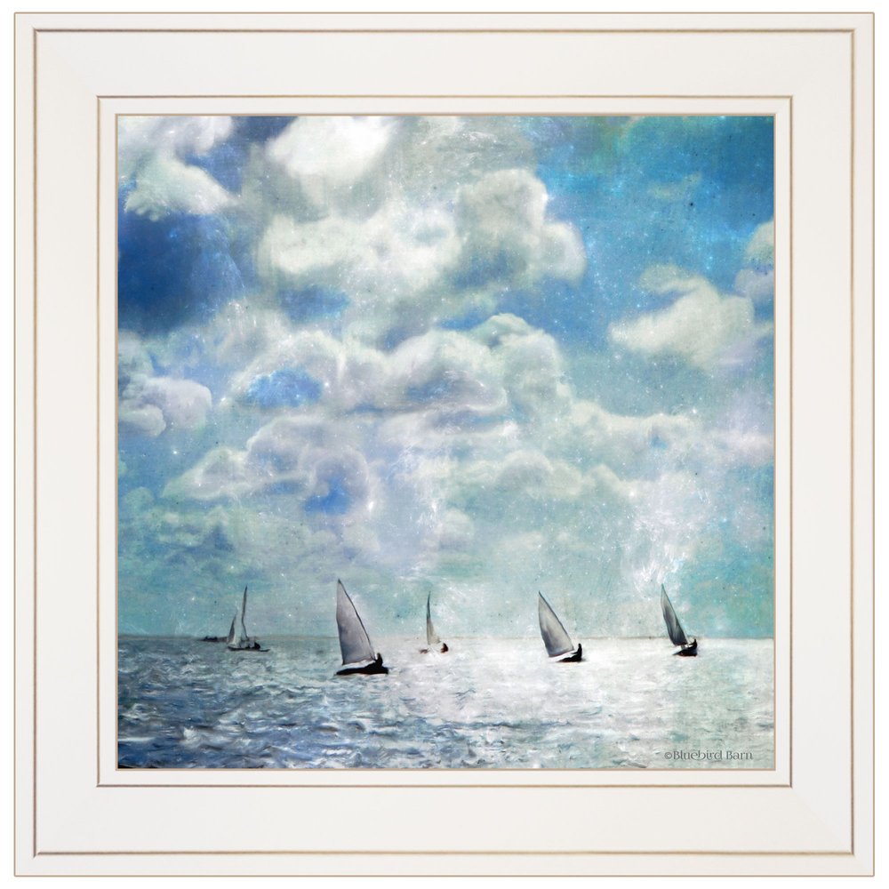 Sailing White Waters 2 White Framed Print Wall Art — view 1