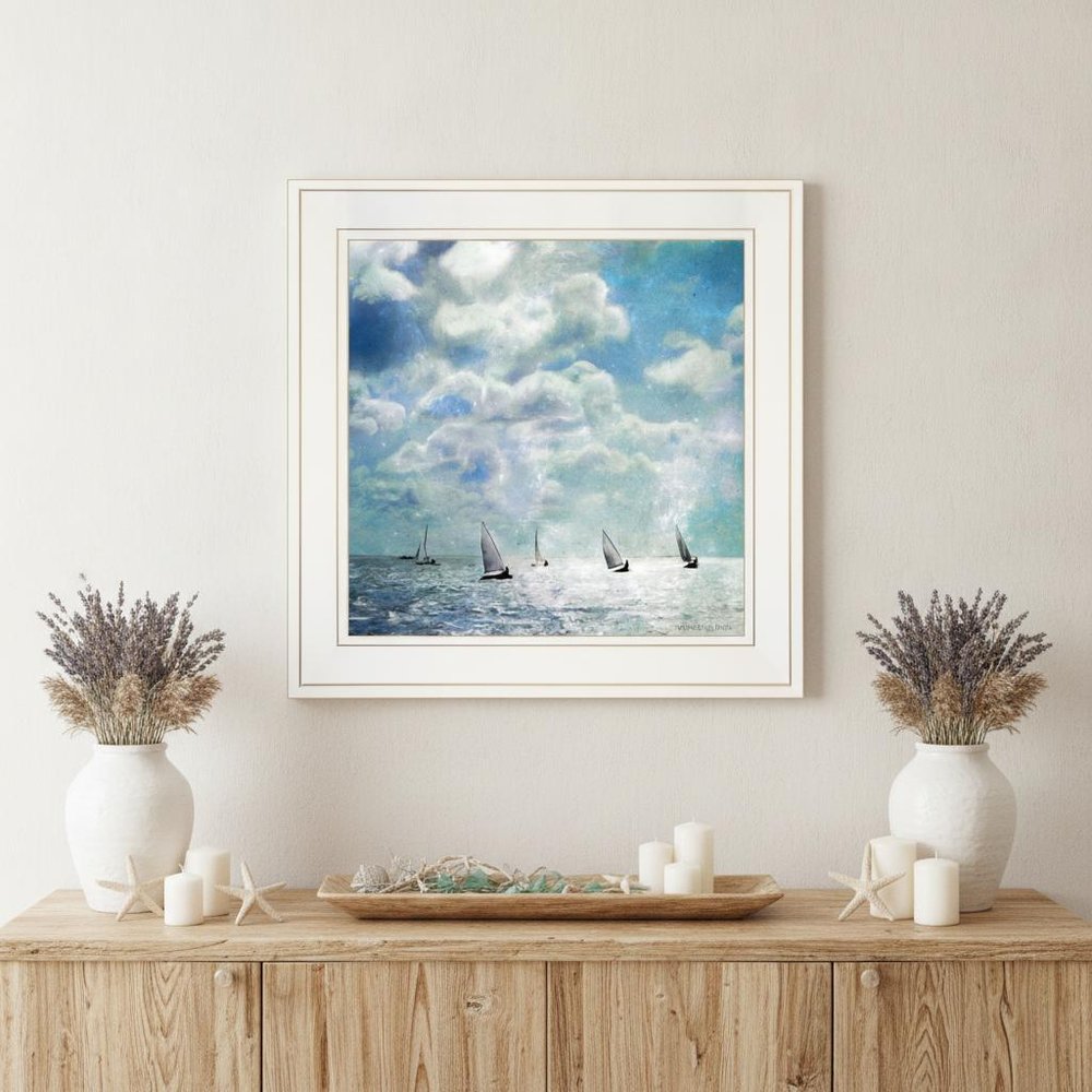 Sailing White Waters 2 White Framed Print Wall Art HomeRoots