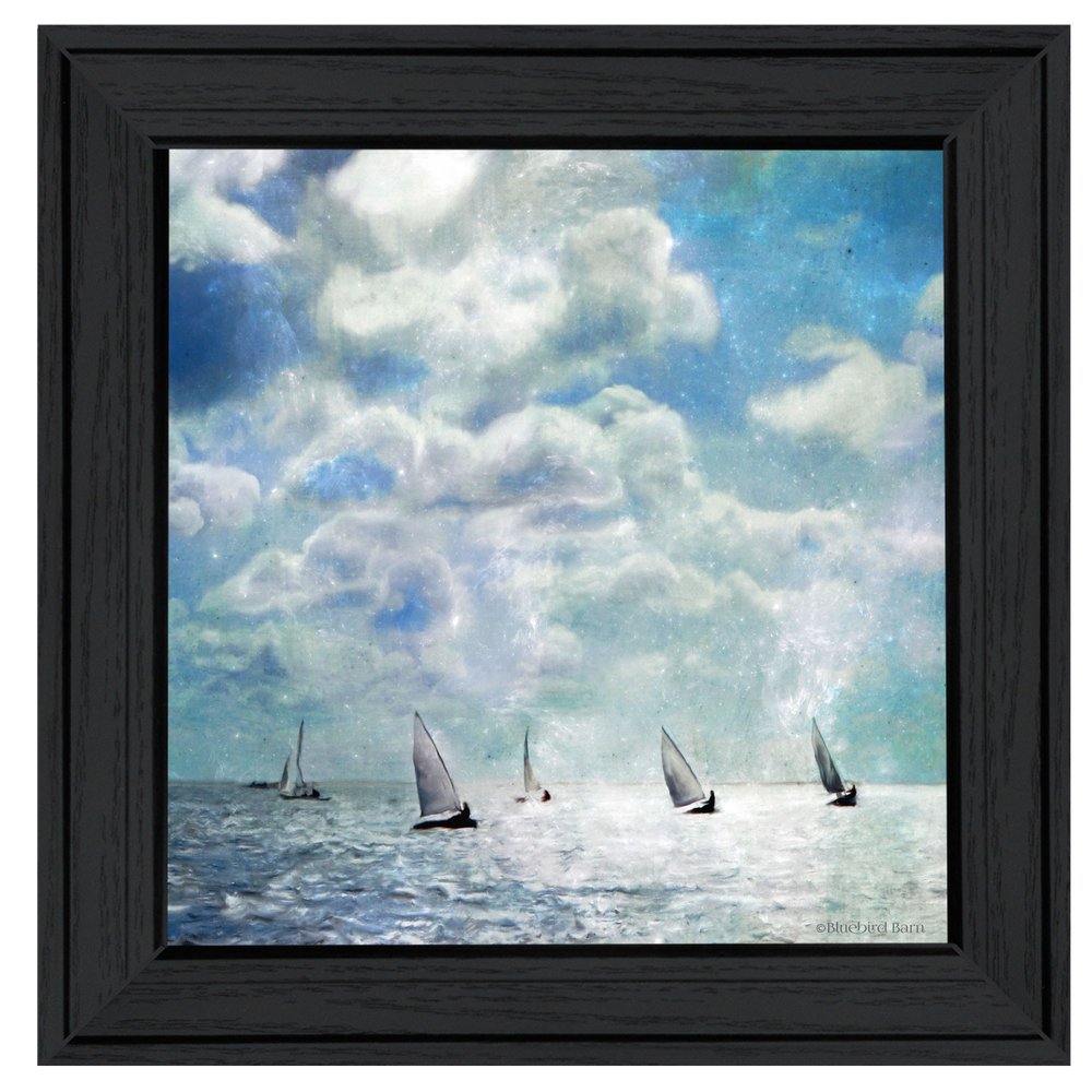 Sailing White Waters 3 Black Framed Print Wall Art — view 1