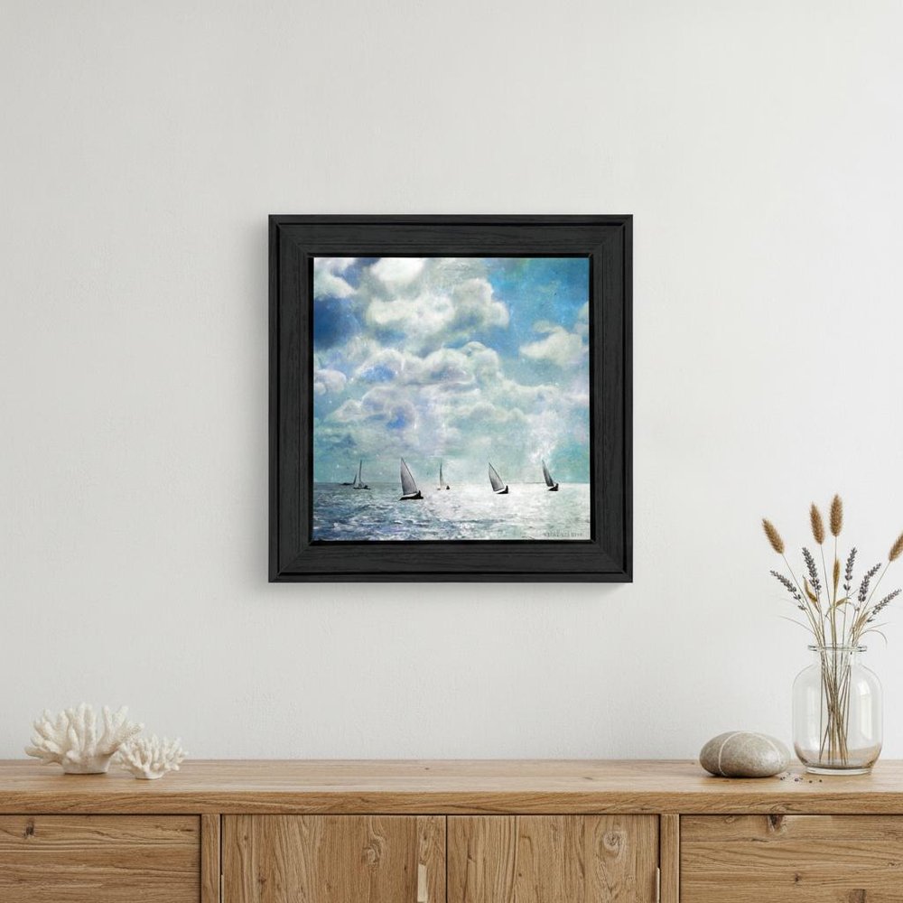 Sailing White Waters 3 Black Framed Print Wall Art — view 4