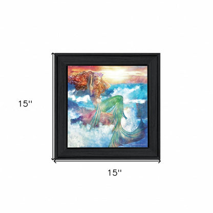 Sunset Mermaid 1 Black Framed Print Wall Art HomeRoots