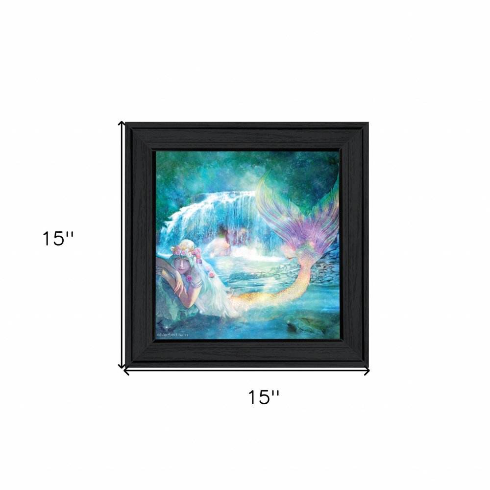Woodland Cove Mermaid 1 Black Framed Print Wall Art — view 3