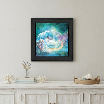 Woodland Cove Mermaid 1 Black Framed Print Wall Art HomeRoots