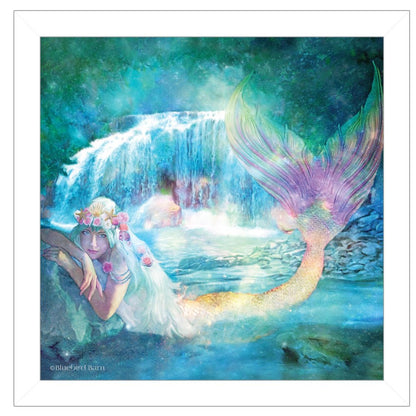 Woodland Cove Mermaid 2 White Framed Print Wall Art HomeRoots