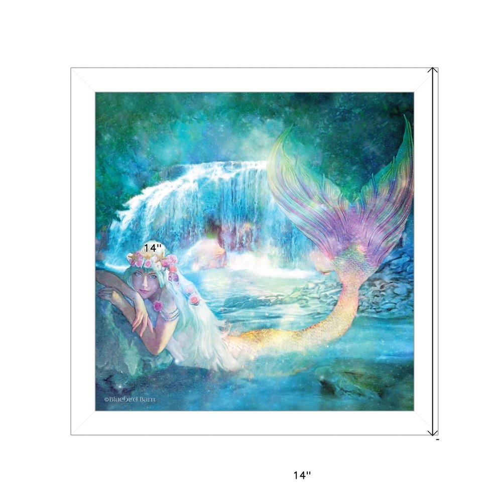 Woodland Cove Mermaid 2 White Framed Print Wall Art — view 2