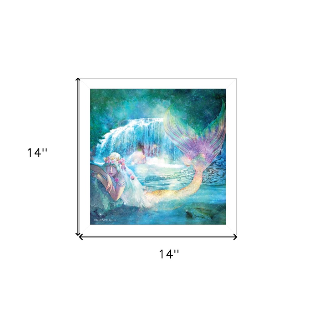 Woodland Cove Mermaid 2 White Framed Print Wall Art — view 4