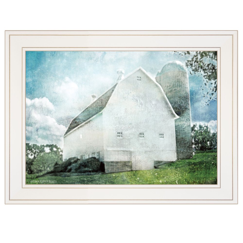 White Barn 1 White Framed Print Wall Art — view 1