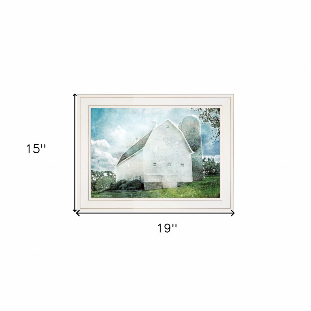 White Barn 1 White Framed Print Wall Art — view 3