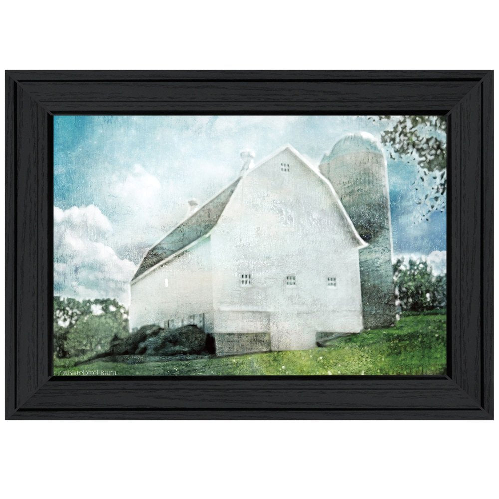 White Barn 2 Black Framed Print Wall Art — view 1