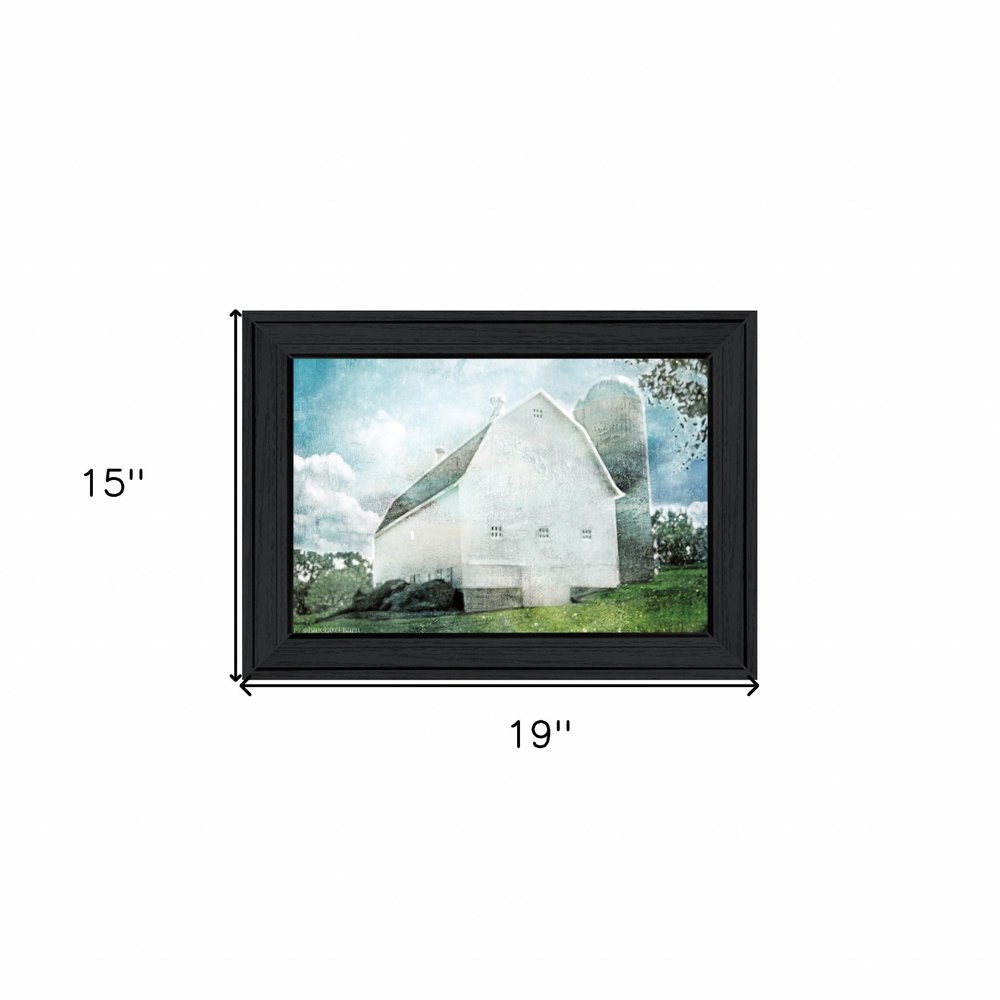 White Barn 2 Black Framed Print Wall Art — view 3