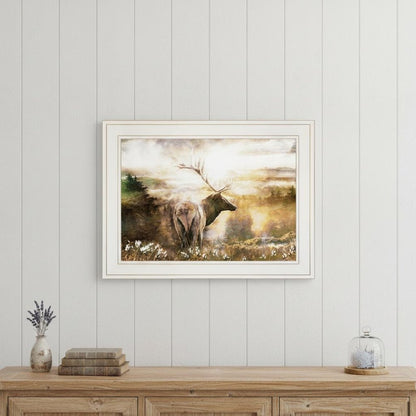 Heading Home Elk 1 White Framed Print Wall Art HomeRoots