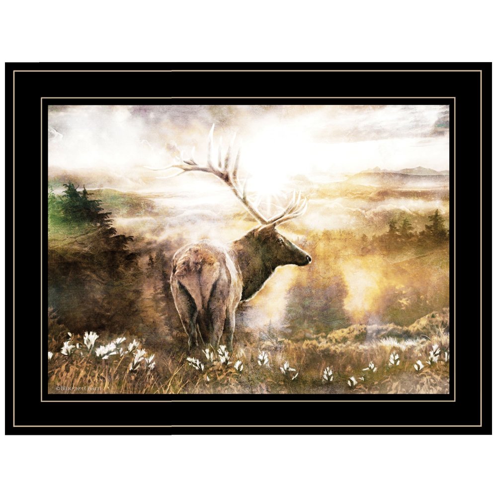 Heading Home Elk 2 Black Framed Print Wall Art HomeRoots
