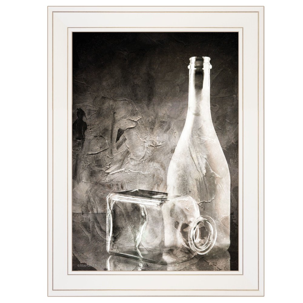Moody Gray Glassware Still Life 1 White Framed Print Kitchen Wall Art HomeRoots