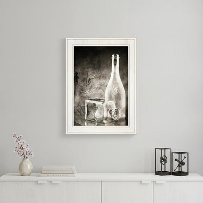 Moody Gray Glassware Still Life 1 White Framed Print Kitchen Wall Art HomeRoots