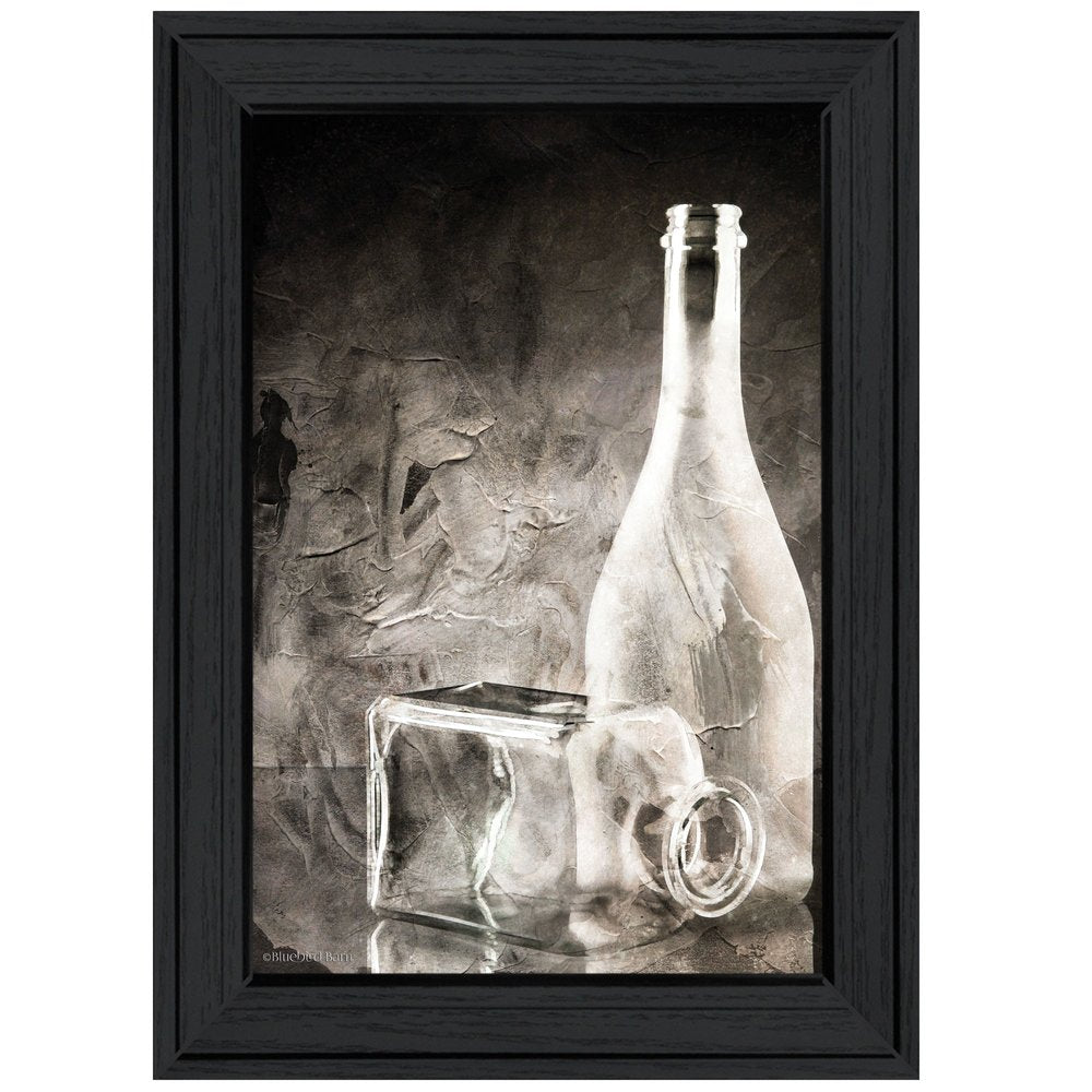 Moody Gray Glassware Still Life 2 Black Framed Print Kitchen Wall Art — view 1
