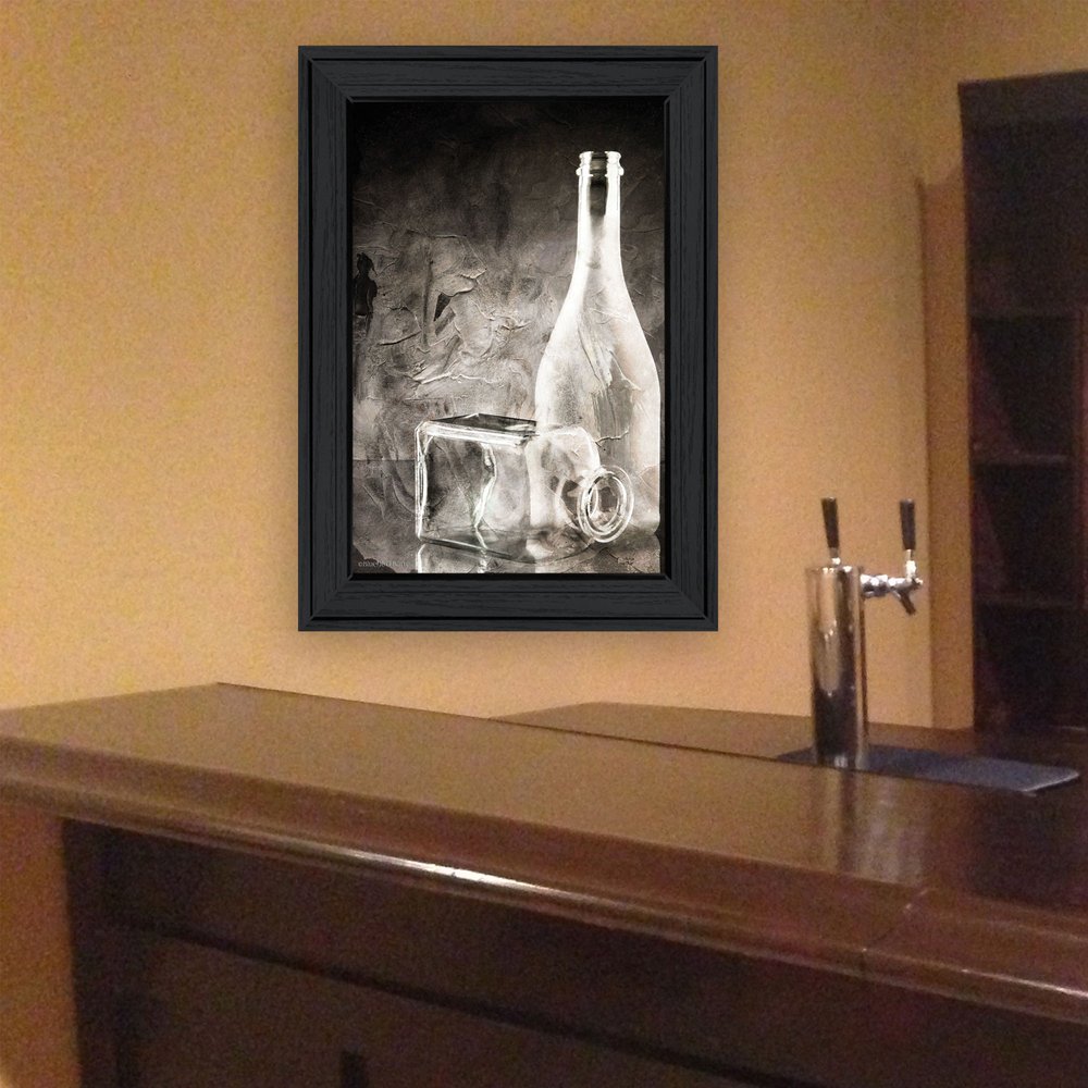 Moody Gray Glassware Still Life 2 Black Framed Print Kitchen Wall Art — view 2