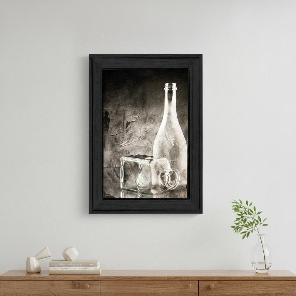 Moody Gray Glassware Still Life 2 Black Framed Print Kitchen Wall Art HomeRoots