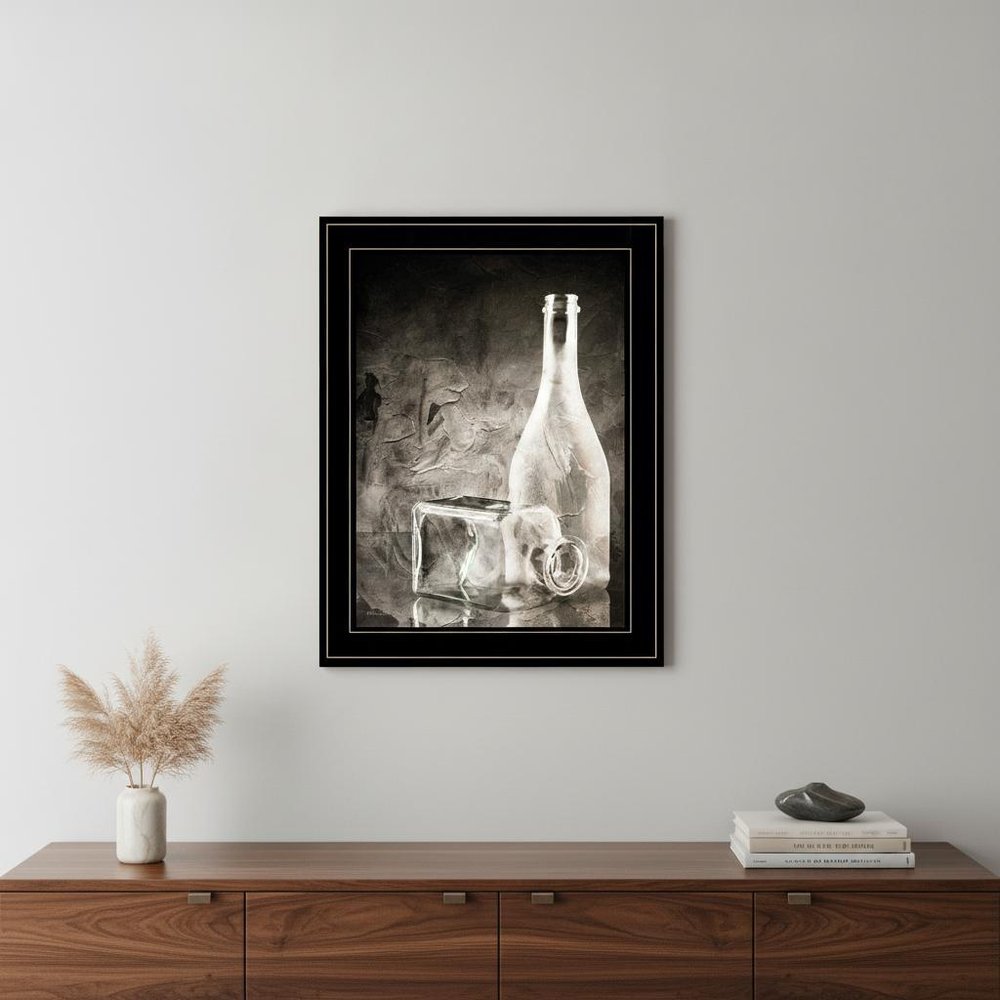Moody Gray Glassware Still Life 3 Black Framed Print Kitchen Wall Art HomeRoots