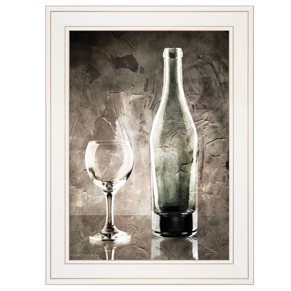 Moody Gray Wine Glass Still Life 1 White Framed Print Wall Art HomeRoots