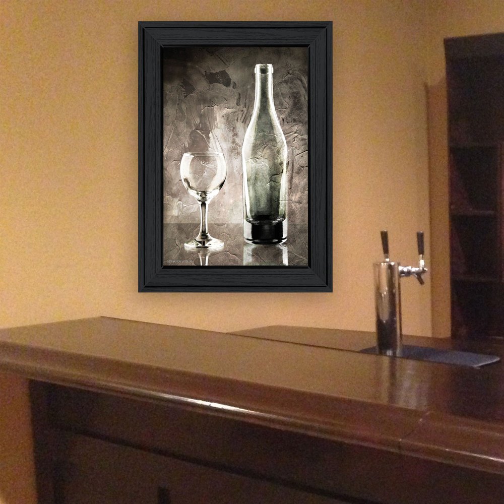 Moody Gray Wine Glass Still Life 2 Black Framed Print Wall Art HomeRoots