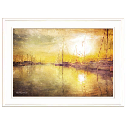 Yellow Sunset White Framed Print Wall Art HomeRoots
