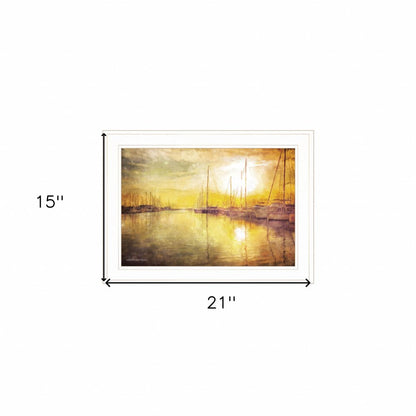 Yellow Sunset White Framed Print Wall Art HomeRoots