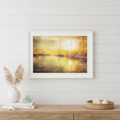 Yellow Sunset White Framed Print Wall Art HomeRoots