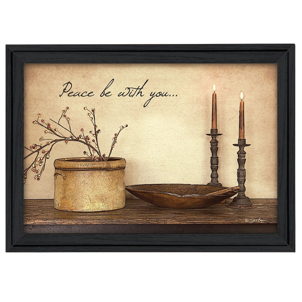 Peace Be with You 3 Black Framed Print Wall Art — view 1