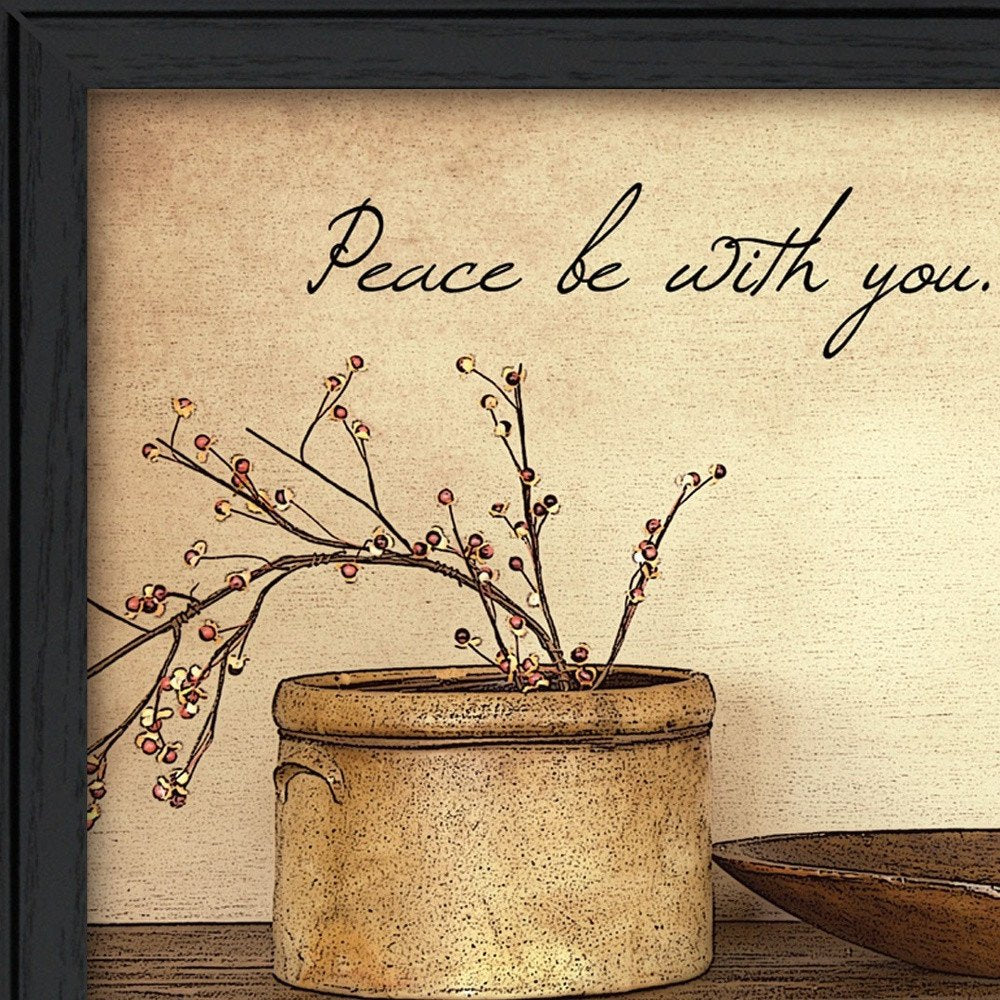 Peace Be with You 3 Black Framed Print Wall Art — view 3