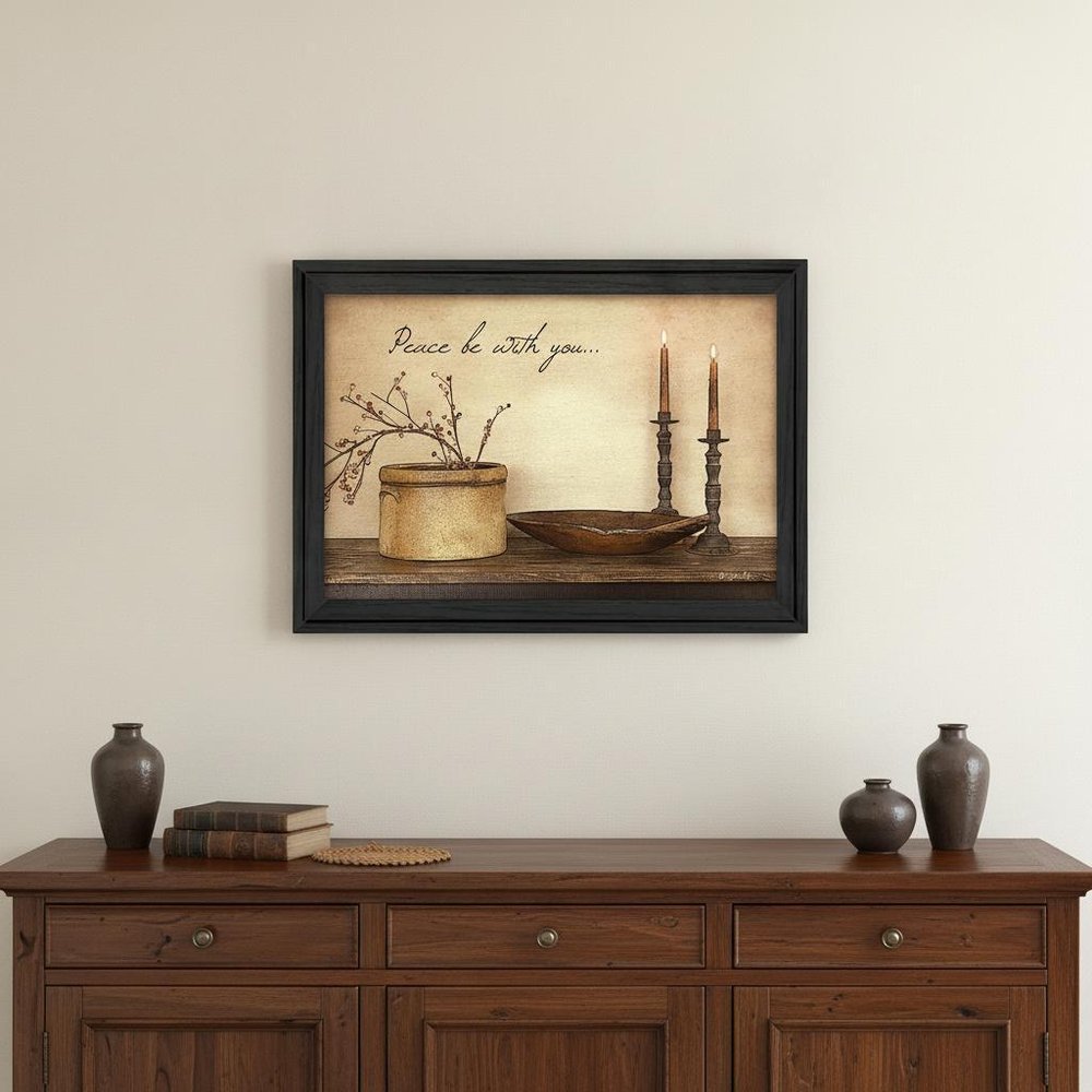 Peace Be with You 3 Black Framed Print Wall Art — view 7