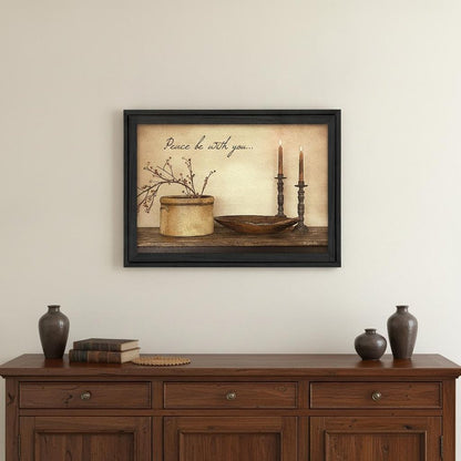 Peace Be with You 3 Black Framed Print Wall Art