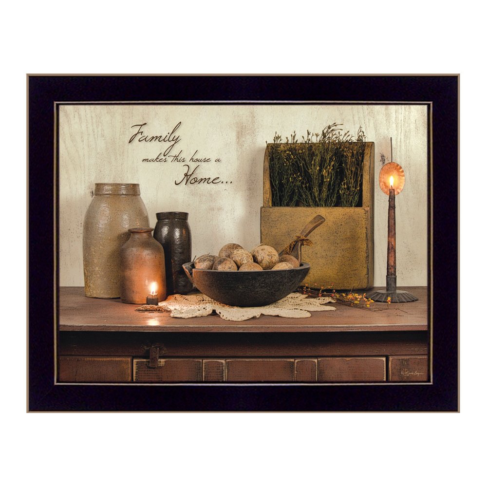 Family Makes a House a Home Black Framed Print Wall Art — view 1