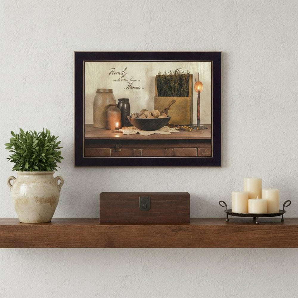 Family Makes a House a Home Black Framed Print Wall Art — view 6