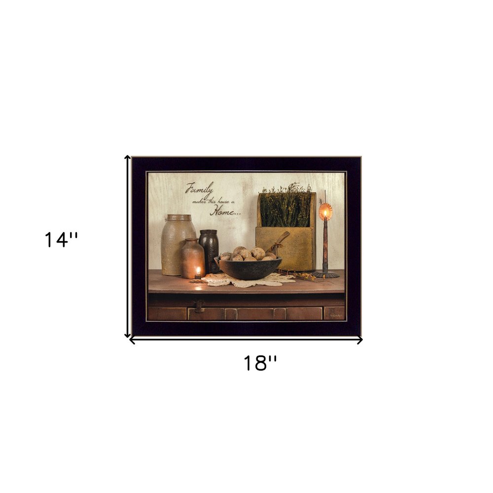Family Makes a House a Home Black Framed Print Wall Art — view 3