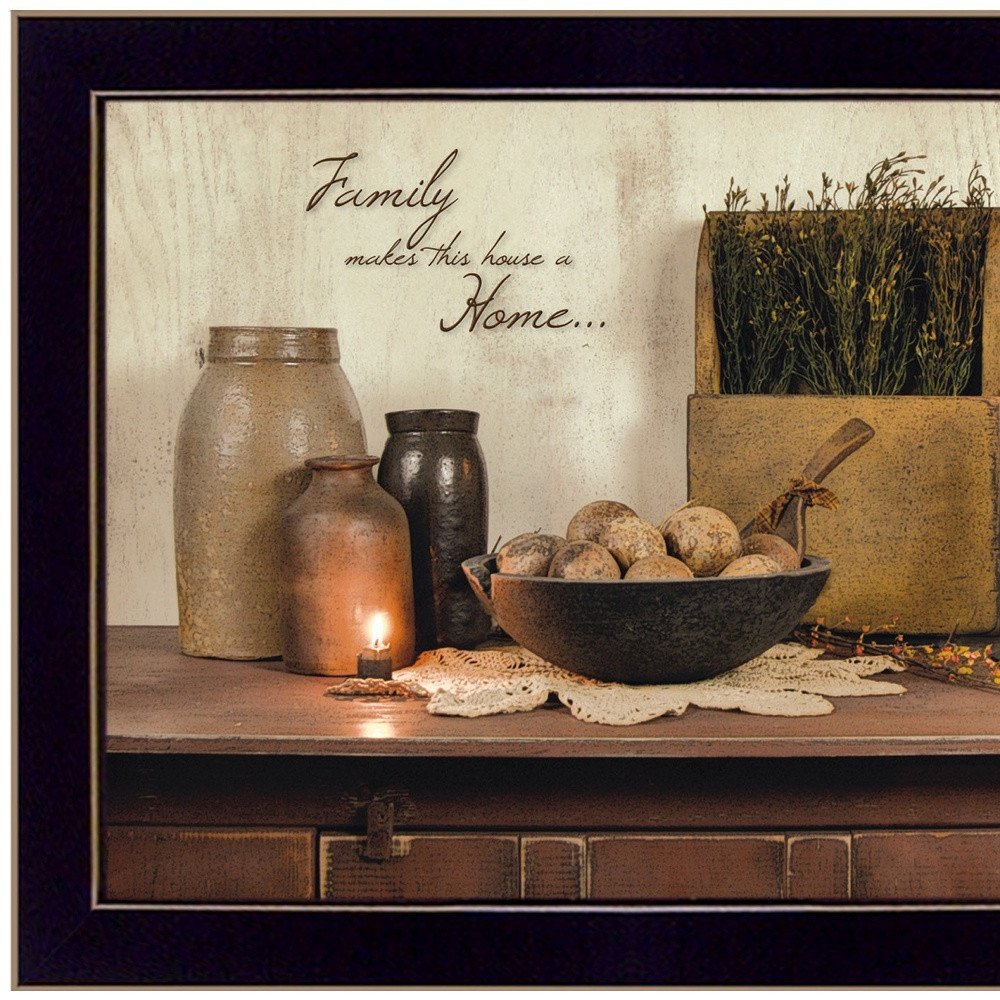 Family Makes a House a Home Black Framed Print Wall Art — view 5