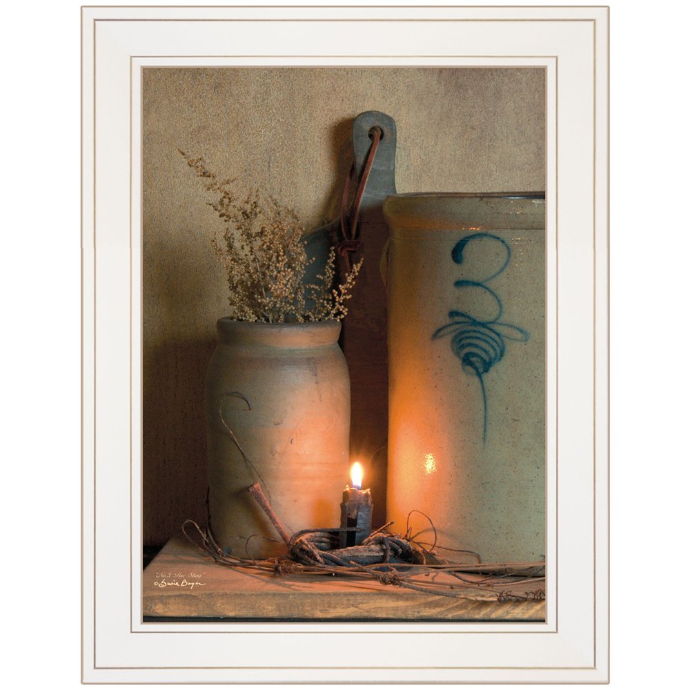 No 3 Bee Sting on a crock 1 White Framed Print Wall Art — view 1