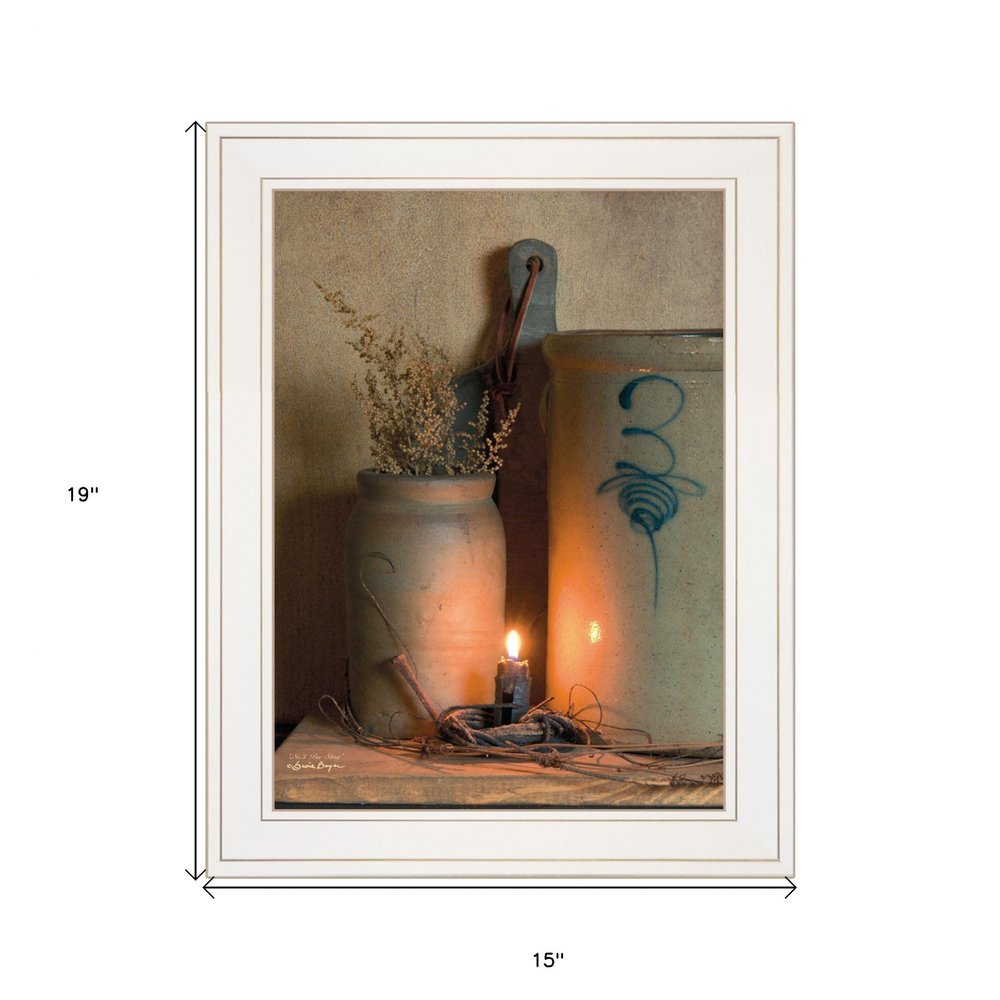 No 3 Bee Sting on a crock 1 White Framed Print Wall Art — view 3