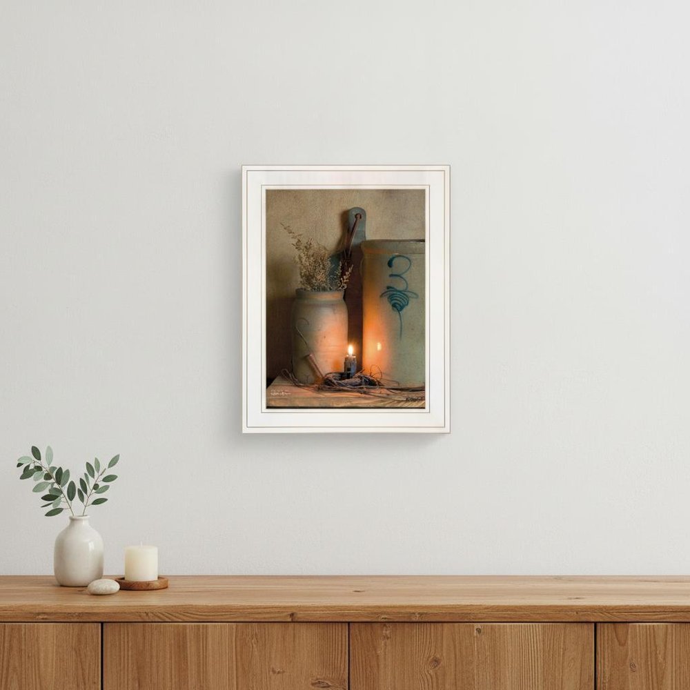 No 3 Bee Sting on a crock 1 White Framed Print Wall Art — view 4
